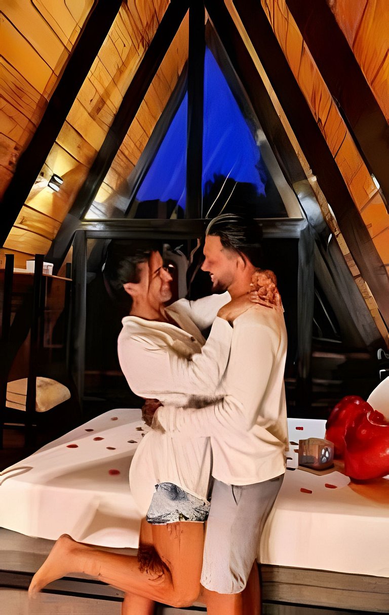Chalé Recanto — cabana A-frame próxima ao lago com ofurô e c