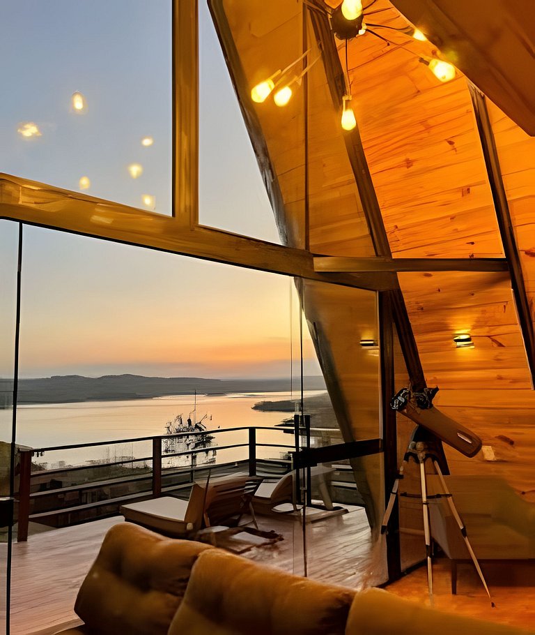 Chalé Recanto — cabana A-frame próxima ao lago com ofurô e c