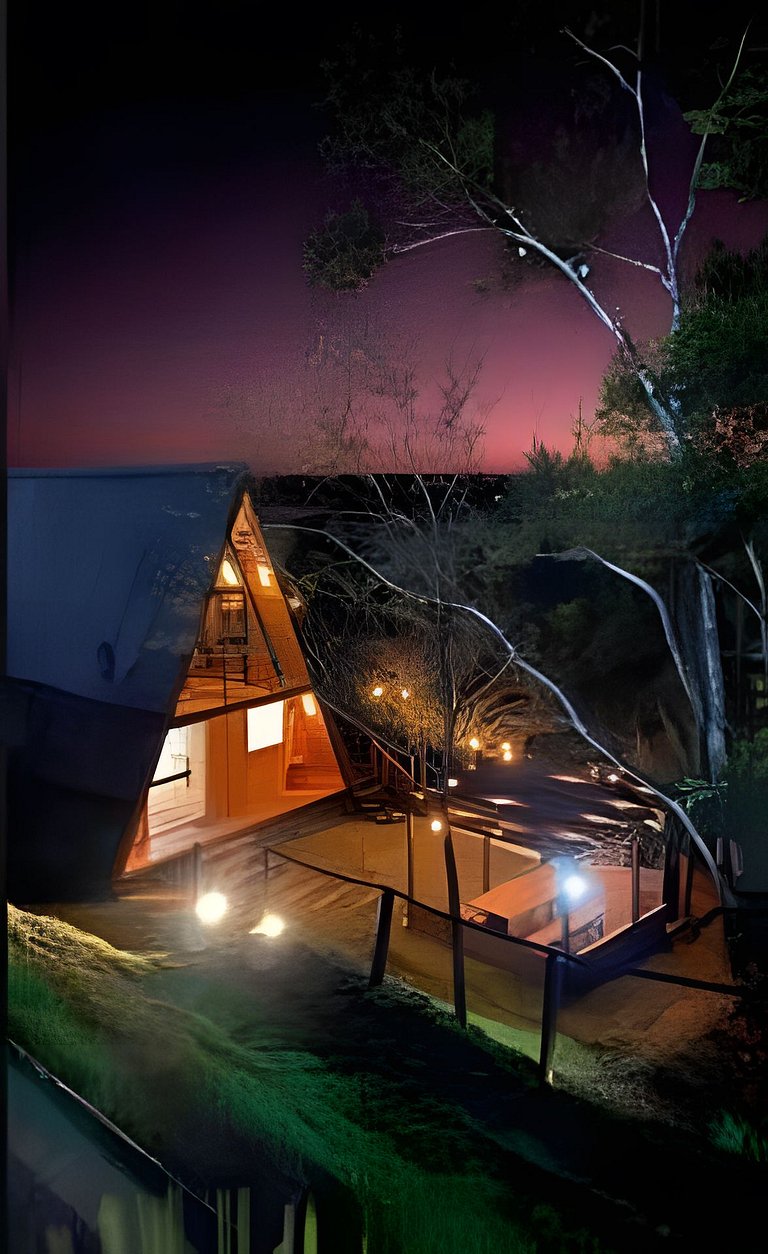 Chalé Recanto — cabana A-frame próxima ao lago com ofurô e c