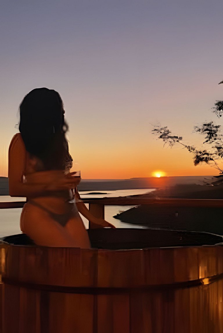 Chalé Recanto — cabana A-frame próxima ao lago com ofurô e c