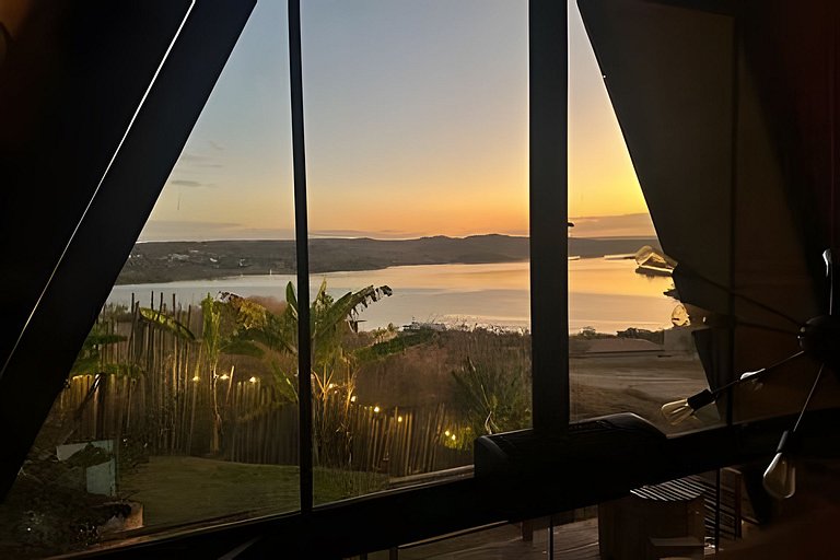 Chalé Recanto — cabana A-frame próxima ao lago com ofurô e c